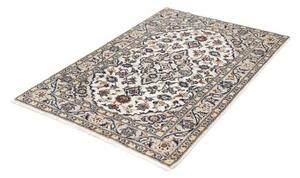Tappeto Kashan Fine Medaglione Floreale Avorio Blu 100x150 Cm