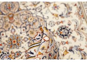 Tappeto Kashan Medaglione Floreale Avorio Blu Scuro 140x220 Cm