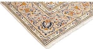 Tappeto Kashan Medaglione Floreale Avorio Blu Scuro 140x220 Cm