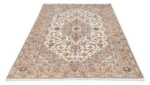 Tappeto Kashan Medaglione Floreale Avorio Blu Scuro 140x220 Cm