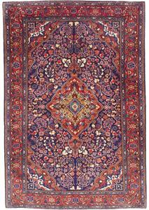 Tappeto Sarough Medaglione Floreale Blu Rosso 110x160 Cm