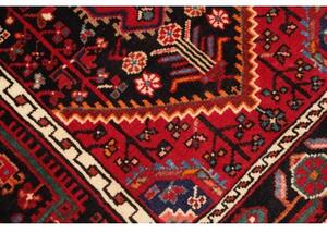 Tappeto Hamadan Stilizzato Rosso Scuro Nero 90x167 Cm