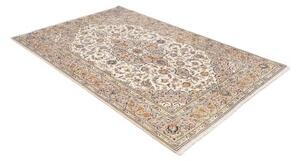 Tappeto Kashan Medaglione Floreale Avorio Blu Scuro 140x220 Cm