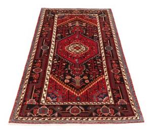 Tappeto Hamadan Stilizzato Rosso Scuro Nero 90x167 Cm