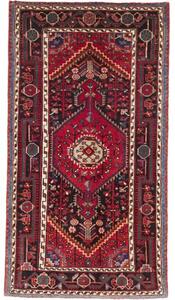 Tappeto Hamadan Stilizzato Rosso Scuro Nero 90x167 Cm