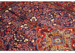 Tappeto Sarough Medaglione Floreale Blu Rosso 110x160 Cm