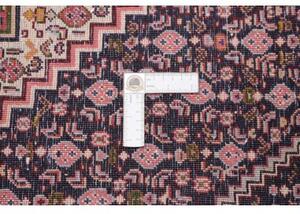 Tappeto Sanandadj Stilizzato Blu Scuro Rosso Quadrato 132x136 Cm