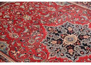 Tappeto Sarough Medaglione Floreale Rosso Azzurro 132x216 Cm