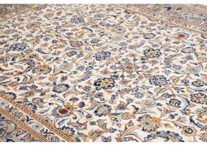 Tappeto Kashan Floreale Avorio Blu 228x323 Cm