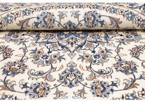 Tappeto Nain Kashmar Medaglione Floreale Avorio Blu Rotondo 245x245 Cm