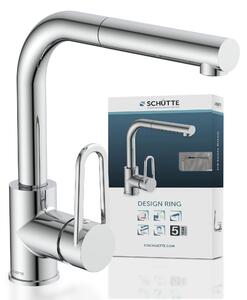 SCHÜTTE DESIGN RING Rubinetto da cucina con doccetta, rubinetto da cucina estraibile cromato