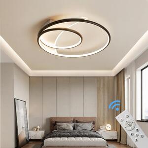 Plafoniera LED Plafoniera SX8770WB con telecomando Colore luce/luminosità regolabile dimmerabile Struttura in metallo laccato nero Plafoniera LED per camera da letto