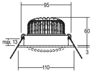 BRUMBERG 12395073 12395073 Lampada da incasso a LED 12 W, bianco