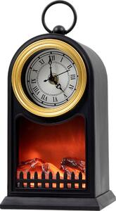 Caminetto a LED 25 cm con timer / batteria / USB - effetto fiamma reale - con orologio
