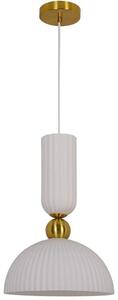 Lampada a sospensione scanalata PIEGA bianco-oro 1xE27x40W in vetro, dimensioni: 150x30x30 cm, IP20 Light Prestige