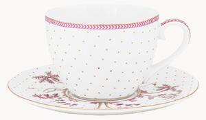 Set di 2 tazze e piattini in porcellana Jolie Dots