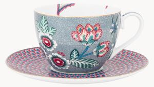 Tazza e piattino in porcellana Flower Festival
