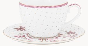 Tazza e piattino in porcellana Jolie Dots