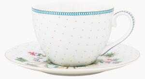 Tazza e piattino in porcellana Jolie Dots