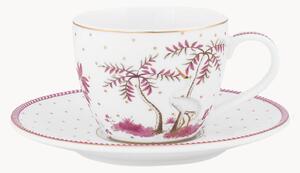 Set di 2 tazzine e piattini in porcellana Jolie Dots