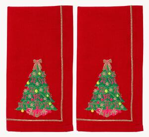 Set di 2 tovaglioli ricamati Christmas Tree
