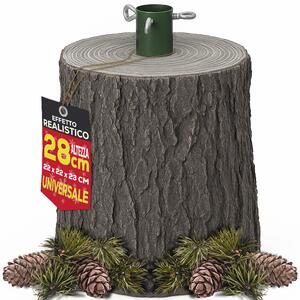 Base Supporto Albero di Natale Grigio Tronco Natalizio 28 cm Realistico Universale