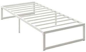 HOMCOM Telaio Letto con Spazio di Stoccaggio e Rete a Doghe in Acciaio, Silenzioso, 200,5x90,6x32,5 cm, Bianco | Aosom Italy