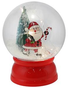Ampolla Natalizia Palla con Effetto Neve e Babbo Natale 20x25 cm Decorazione LED