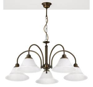 Jupiter 2173 - Lampadario a catena ARES 5xE27/15W/230V bronzo/patina