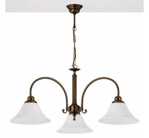 Jupiter 2174 - Lampadario a sospensione con catena ARES 3xE27/15W/230V bronzo/patina