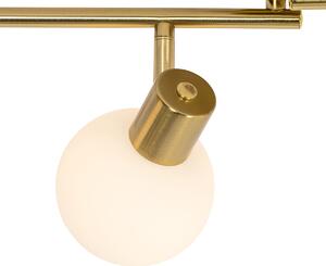 Faretto da soffitto oro con vetro opalino orientabile a 4 luci - Anouk