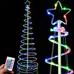 Albero di Natale Luminoso 135 Luci a LED Spirale per Interno ed Esterno 180 cm