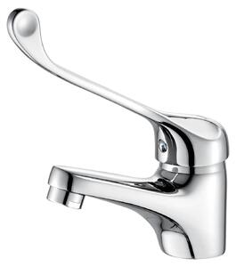 Rubinetto miscelatore per lavabo, realizzato in ottone con finitura cromata