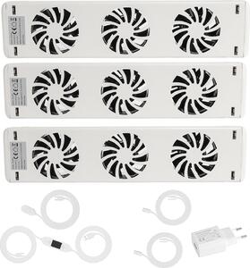 Ventilatore per termosifoni Eikuavons, set da 3 pezzi, con magnete, portata d'aria di 90 CFM, dotato di termostato