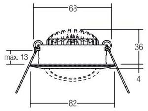 BRUMBERG BRUM Faretto da incasso a LED 230 V, 41463073 6 W, 3000 K, codice 41463073