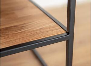 Tavolino rettangolare di design in legno massello naturale