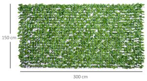 Outsunny Rotolo di Siepe Artificiale per Balcone e Giardino in PE Verde 300x150cm