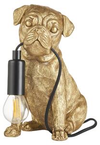 Lampada da tavolo PUG PUPPY vintage dorata 1xE14x15W in resina, dimensioni: 23,7x19,7x13 cm, IP20, Endon