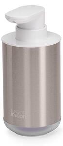 Dispenser per sapone argentato in acciaio inox 300 ml Duo Steel – Joseph Joseph