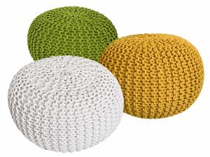 Pouf in maglia set di 3 pouf seduta pouf seduta pouf giallo neon bianco Ø 55cm
