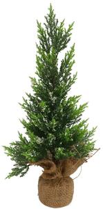 Albero di Natale 55 cm Alberello Pino con Base Sacco Iuta Decorazione Natalizia