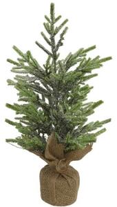 Albero di Natale 42 cm Alberello Pino con Base Sacco Iuta Decorazione Natalizia