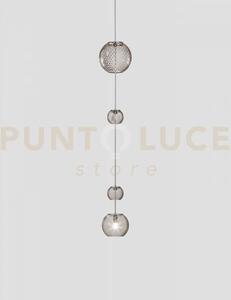 Oto sospensione peac fume' rigato nickel satinato 1 luce attacco g9