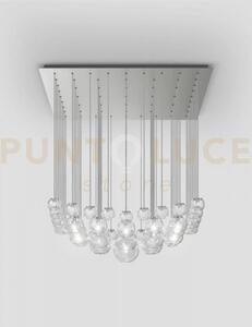 Oto sospensione sur cristallo rigadin nickel satinato 17 luci attac