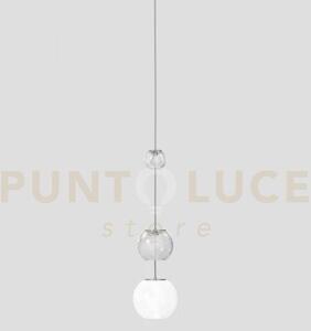 Oto sospensione peab bianco rigadin nickel satinato 1 luce attacco g9