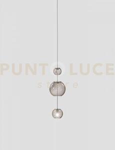 Oto sospensione peaa fume' rigato nickel satinato 1 luce attacco g9