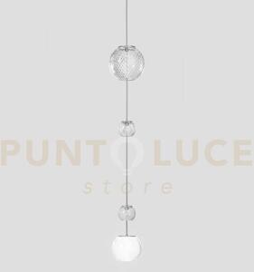Oto sospensione peac bianco rigadin nickel satinato 1 luce attacco g9