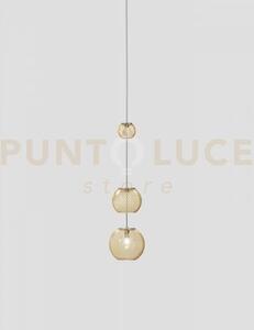 Oto sospensione peab ambra rigadin nickel satinato 1 luce attacco g9