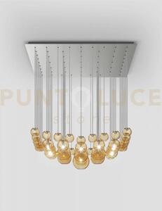 Oto sospensione sur ambra rigadin nickel satinato 17 luci attacco g9