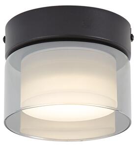 Plafoniera moderna nera con vetro fumé - Puck